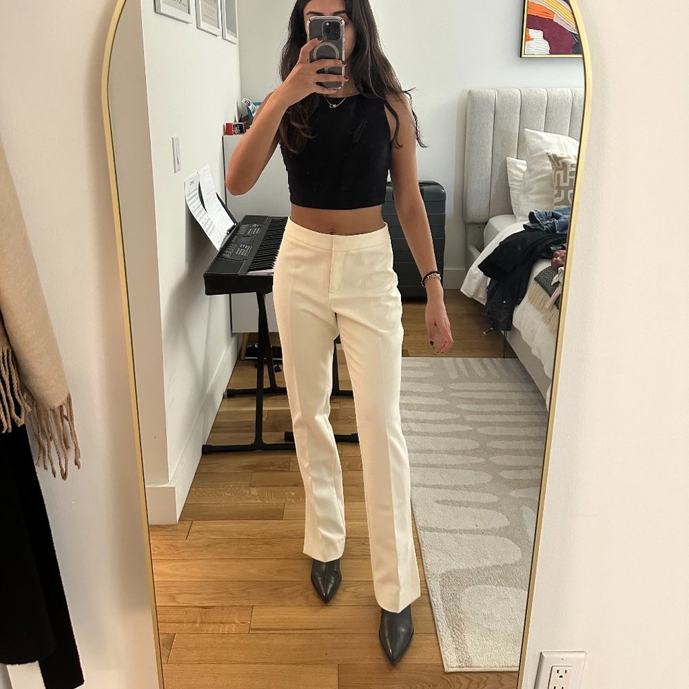 Zara Cream Split Ankle Trouser